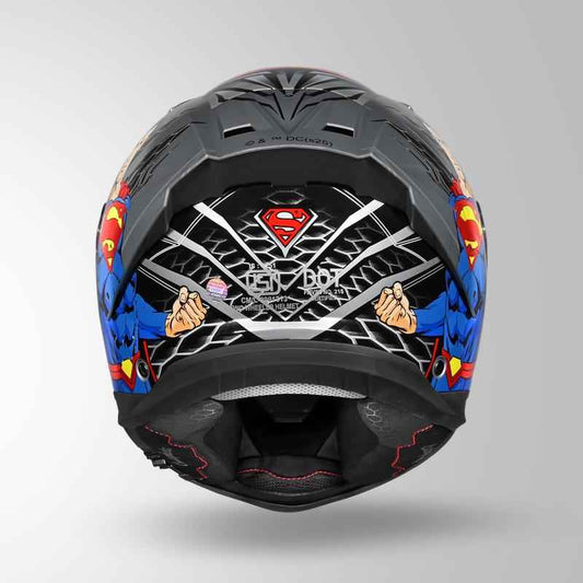 Studds-Helios Superman Edition Full Face Helmet (Silver N1)