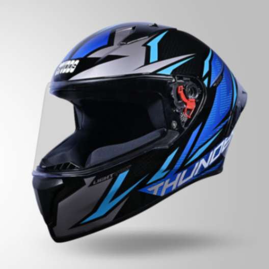 Studds Thunder D1 Lightvolt Decor Full Face Helmets - Black & Blue