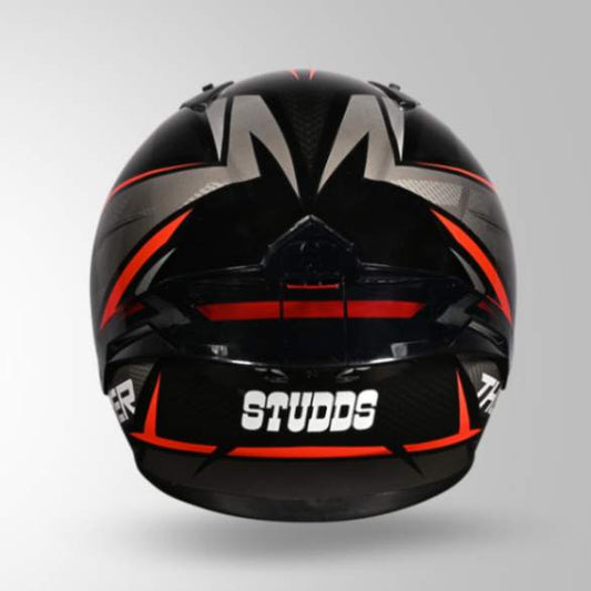 Studds Thunder D1 Lightvolt Decor Full Face Helmets – Black / Grey & Orange