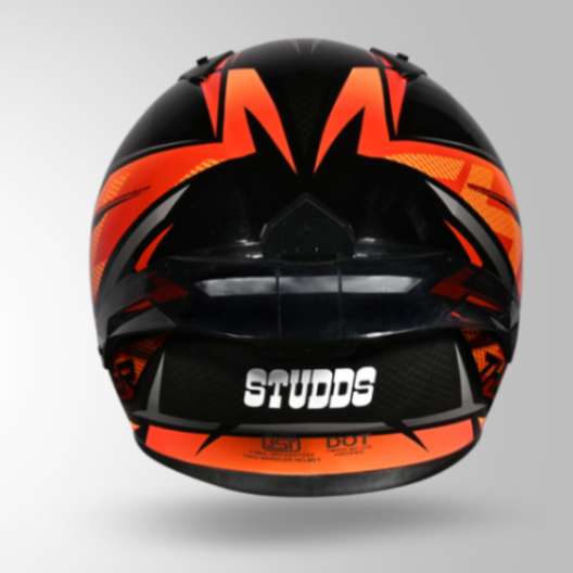 Studds Thunder D1 Lightvolt Decor Full Face Helmets – Black / Red & Orange