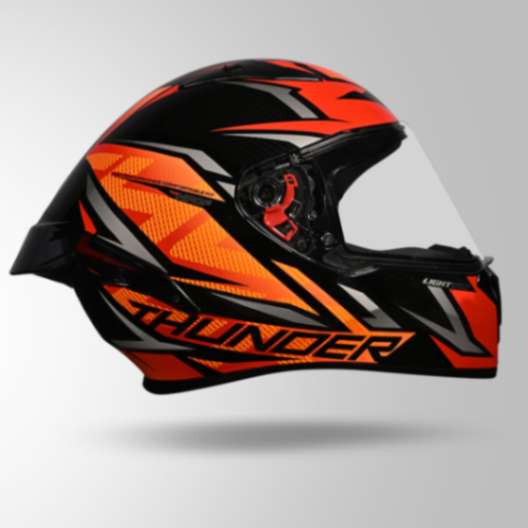 Studds Thunder D1 Lightvolt Decor Full Face Helmets – Black / Red & Orange