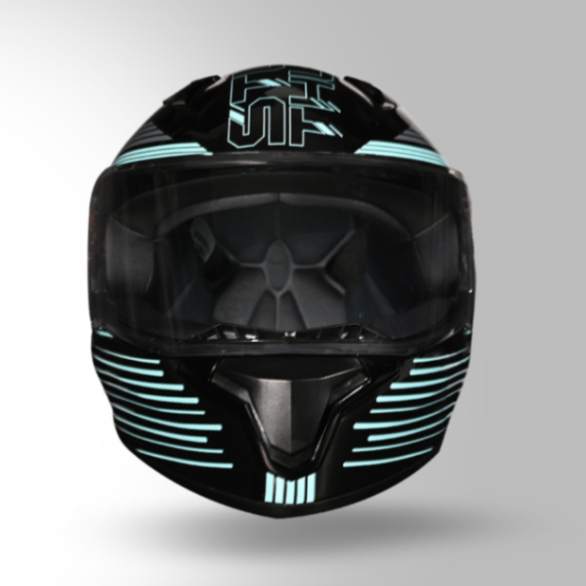 Studds Thunder D11 Decor Black & Blue With Spoiler - Full Face Helmets