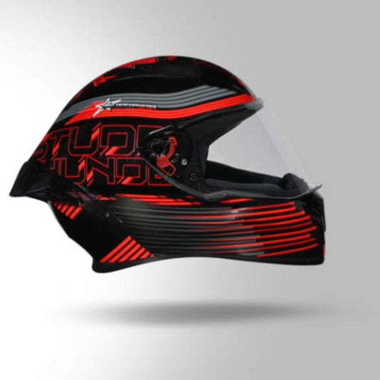 Studds Thunder D11 Decor Black & Red With Spoiler - Full Face Helmets