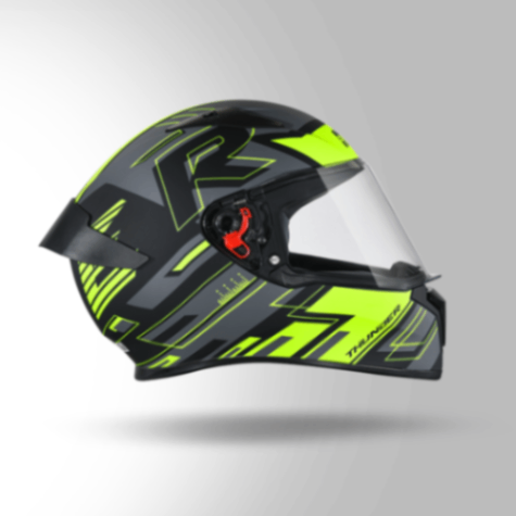 Studds Thunder D3 Decor Matt Black & Yellow With Spoiler - Full Face Helmets