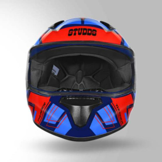 Studds Thunder D3 Decor Matt Blue & Red With Spoiler - Full Face Helmets
