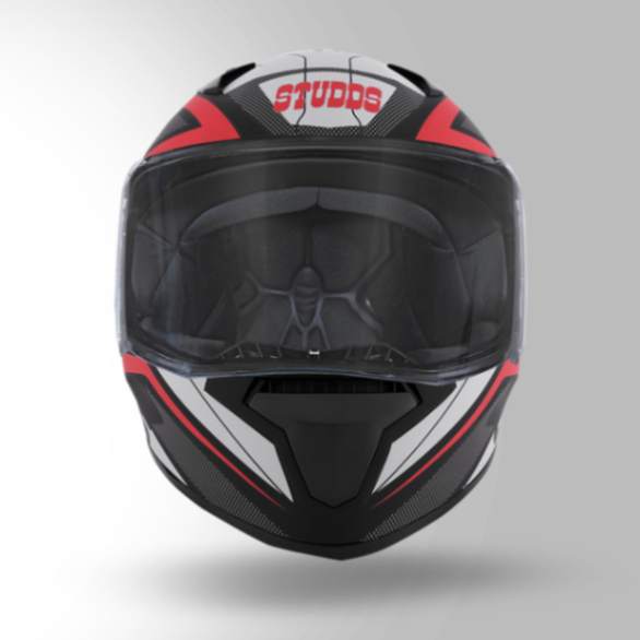 Studds Thunder D4 Decor Matt Black & Red With Spoiler - Full Face Helmets