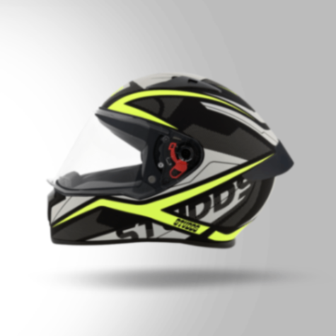 Studds Thunder D4 Decor Matt Black & Yellow With Spoiler - Full Face Helmets