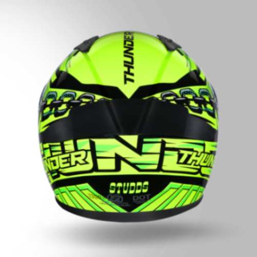 Studds Thunder D5 Decor Green & Yellow With Spoiler- Full Face Helmets