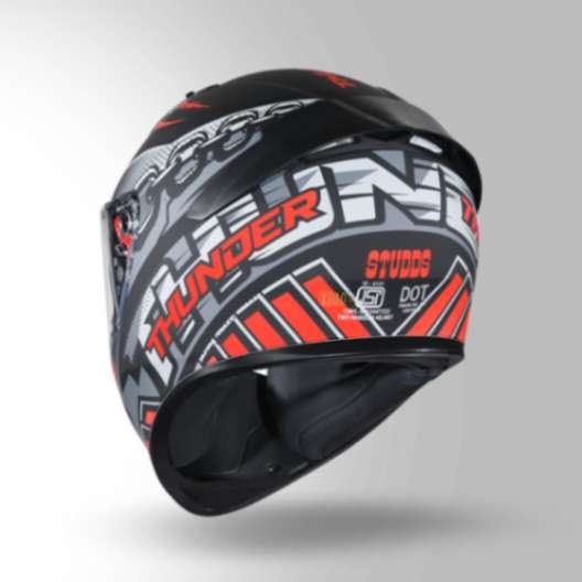 Studds Thunder D5 Decor Matt Black & Red With Spoiler - Full Face Helmets 5