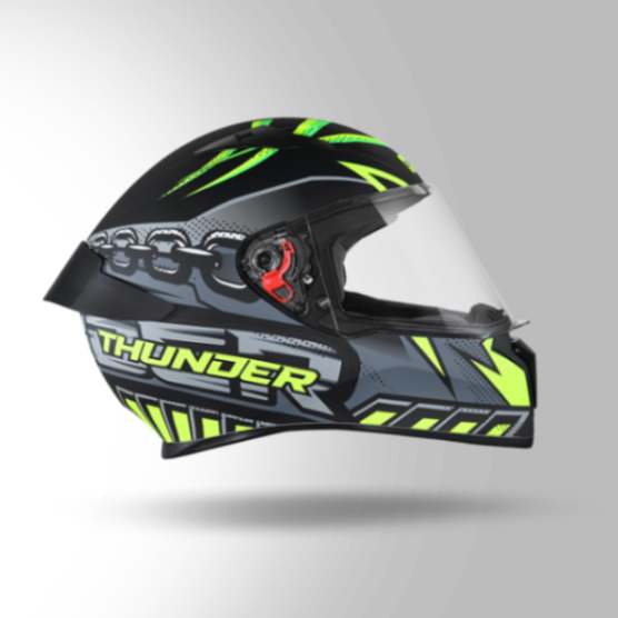 Studds Thunder D5 Decor Matt Black & Yellow With Spoiler - Full Face Helmets