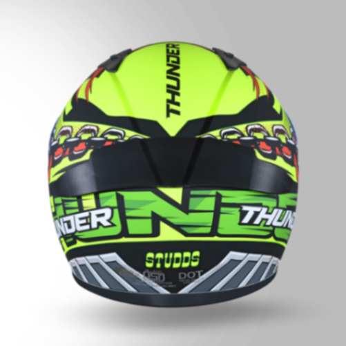 Studds Thunder D5 Decor Matt Red & Yellow With Spoiler - Full Face Helmets