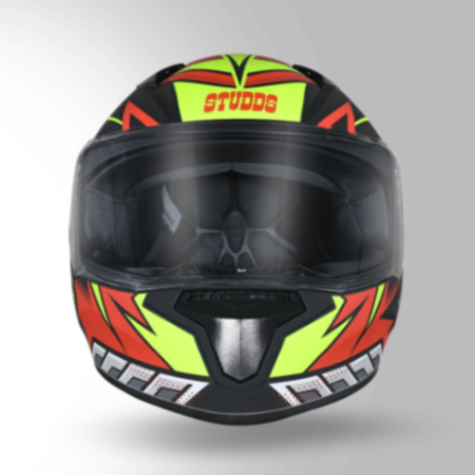 Studds Thunder D5 Decor Red & Yellow With Spoiler- Full Face Helmets