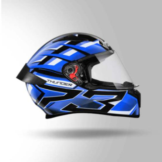 Studds Thunder D6 Decor Black / Blue & Blue With Spoiler - Full Face Helmets