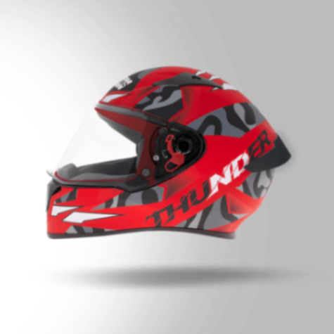 Studds Thunder D7 Decor Matt Red & Black With Spoiler - Full Face Helmets