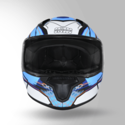Studds Thunder D8 Decor Matt Black & Blue With Spoiler - Full Face Helmets