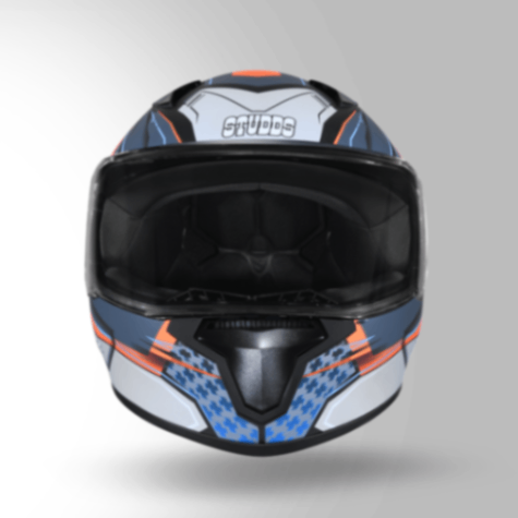 Studds Thunder D8 Decor Matt Black & Grey With Spoiler - Full Face Helmets