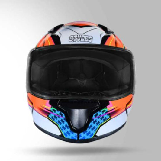 Studds Thunder D8 Decor Black & Orange With Spoiler - Full Face Helmets