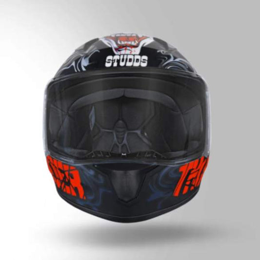 Studds Thunder D9 Decor Black & Red With Spoiler - Full Face Helmets