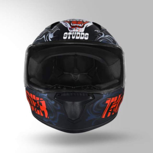 Studds Thunder D9 Decor Matt Black & Red With Spoiler - Full Face Helmets