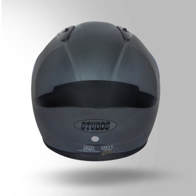 Studds Thunder Gun Grey With Spoiler - Full Face Helmets