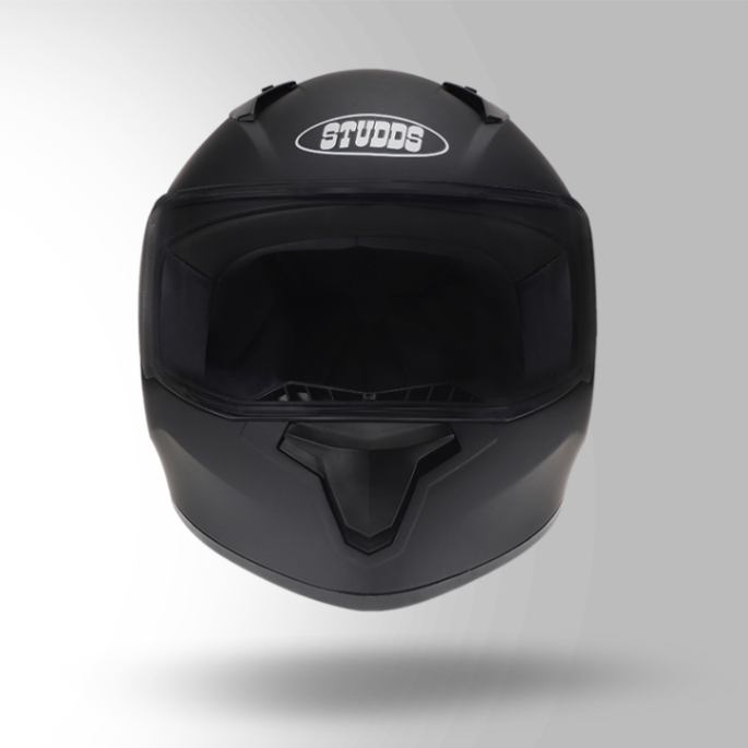 Studds Thunder Matt Black With Spoiler - Full Face Helmets