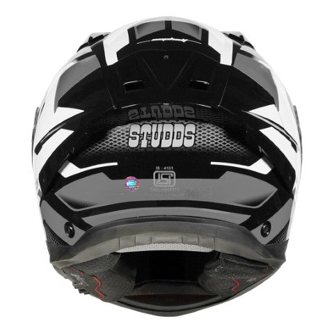 STUDDS Helios D1 Asphalt Decor Helmet - Gloss Black Grey