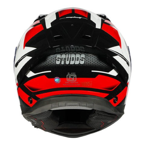 STUDDS Helios D1 Asphalt Decor Helmet - Gloss Black Red