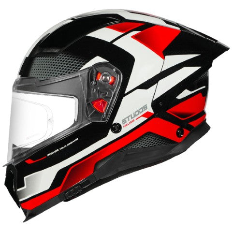 STUDDS Helios D1 Asphalt Decor Helmet - Gloss Black Red