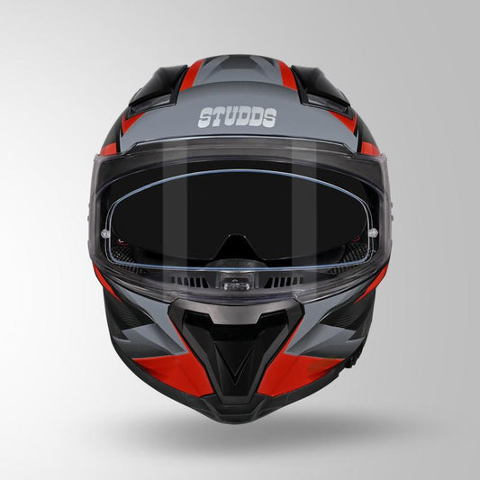 Studds Helios Effect Helmet - Gloss Black Grey N2