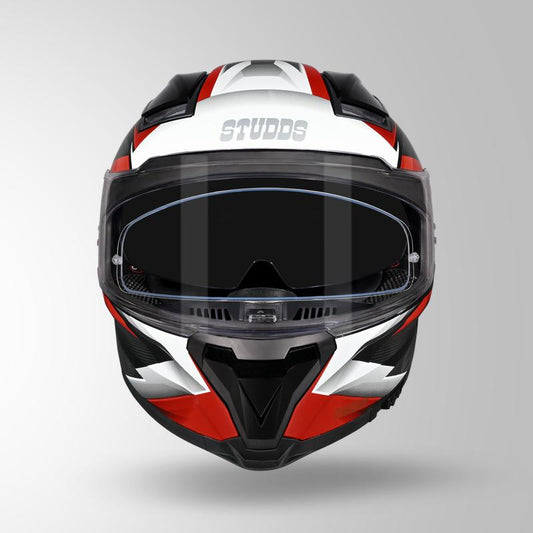 Studds Helios Effect Helmet - Gloss Black White N2