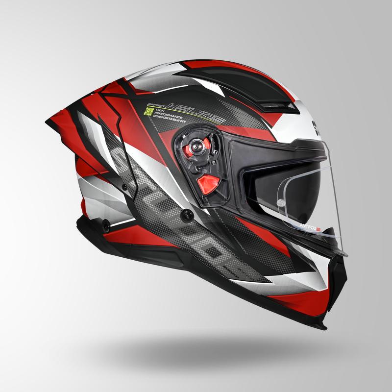 Studds Helios Effect Helmet - Matt Black White N2