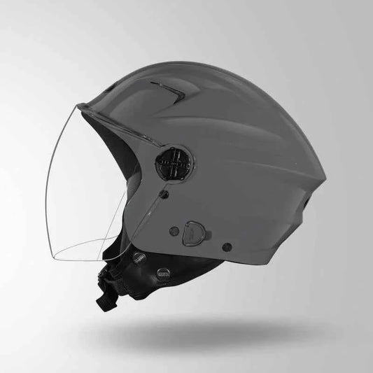 Studds Open face Helmet Ray Super with Clear Visor (Matt Nardo Grey)