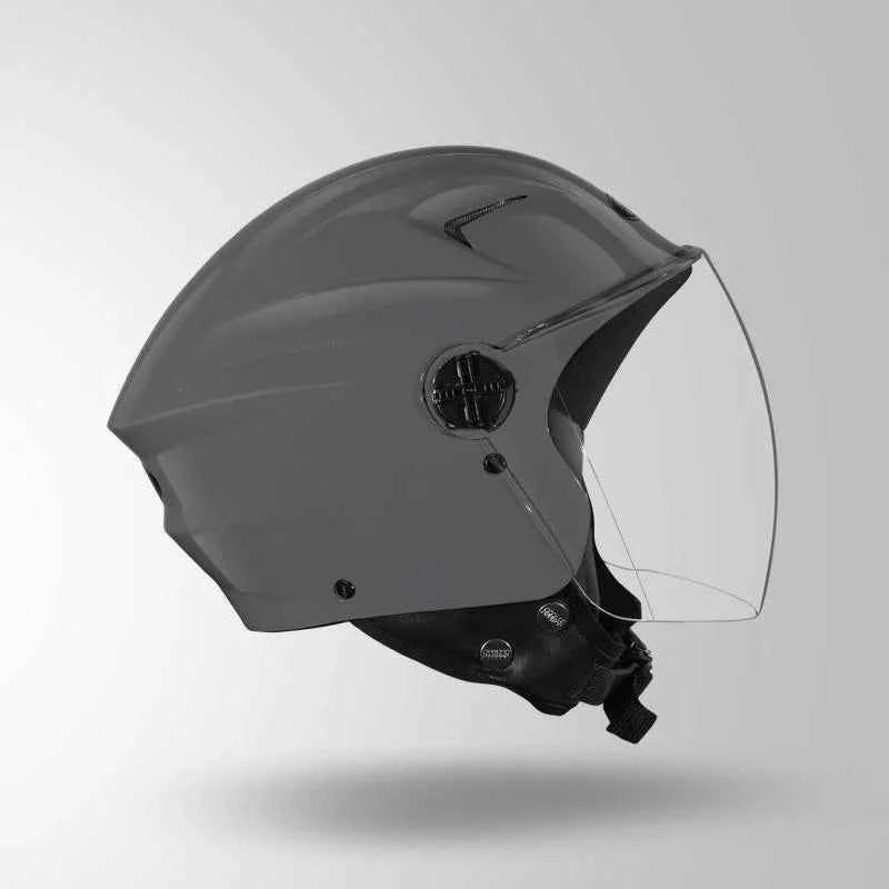 Studds Open face Helmet Ray Super with Clear Visor (Matt Nardo Grey)
