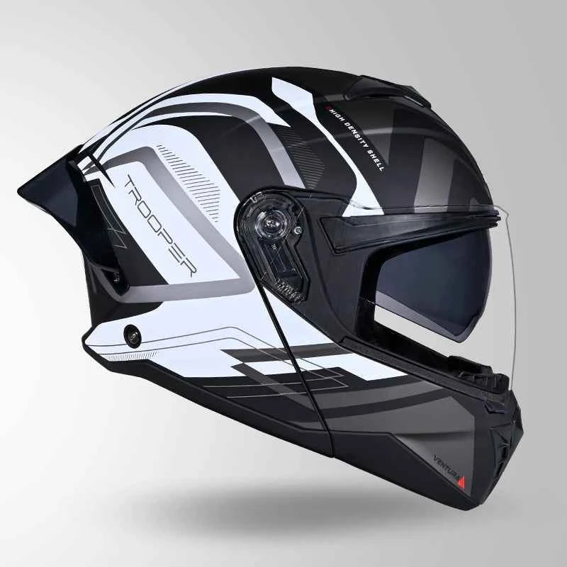 Studds Trooper D3 Ventura Decor Matt Black & White - Helmet