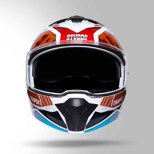 Studds Trooper DV D1 Decor White & Red - Helmet