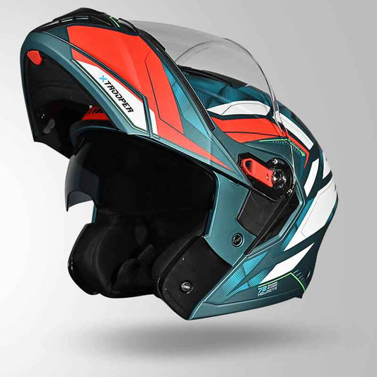 Studds Trooper DV D2 Hellcat Decor Matt Blue & Red - Helmet