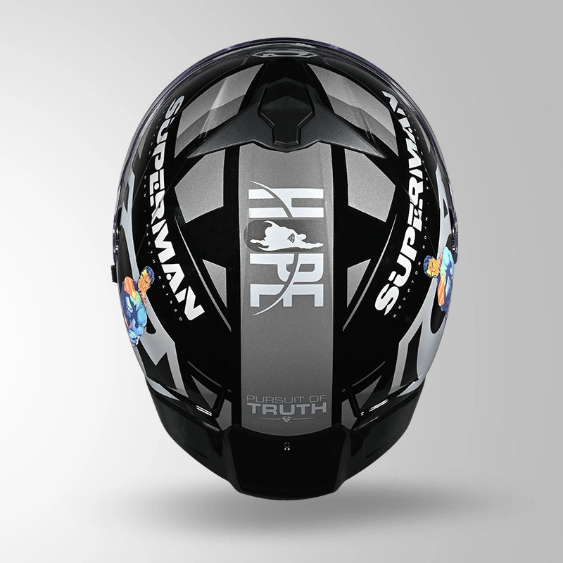 Studds Trooper Superman Edition Black & Grey - Helmet