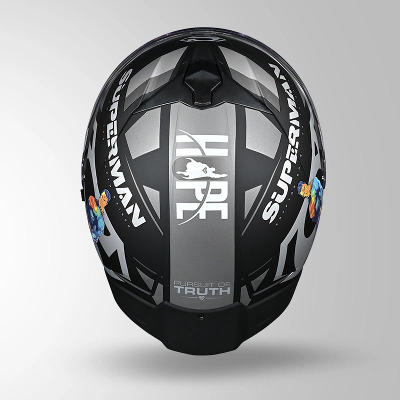 Studds Trooper Superman Edition Matt Black & Grey - Helmet