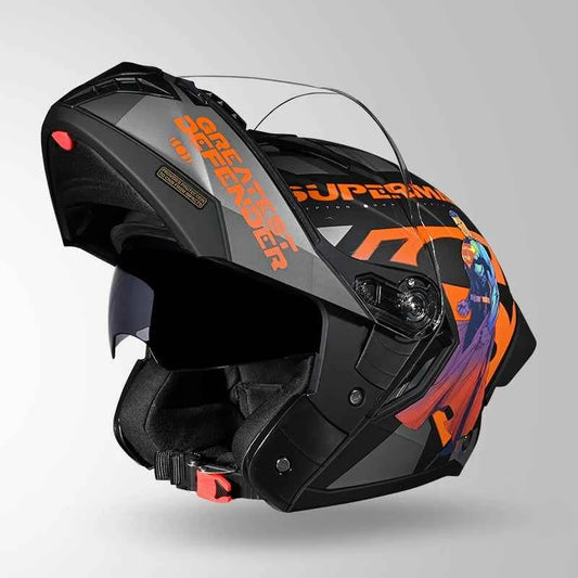 Studds Trooper Superman Edition Matt Black & Orange - Helmet