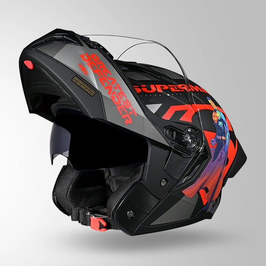 Studds Trooper Superman Edition Matt Black & Red - Helmet