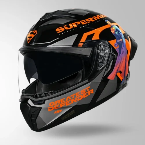 Studds Trooper Superman Edition Black & Orange - Helmet