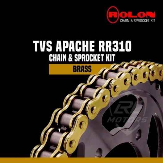 TVS Apache RR 310 Rolon Brass chain sprocket kit NXRC 320