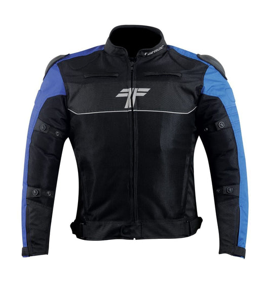 Tarmac One III Black/Sky Blue/Royal Blue Level 2 Riding Jacket with PU Chest Protectors