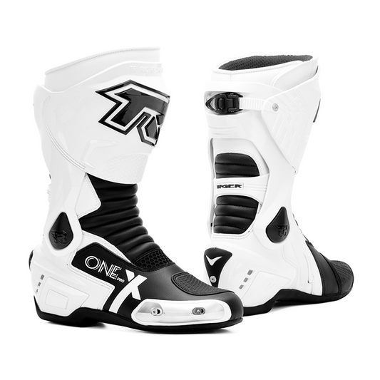 Tiger Racing X One Pro Boots - White Black