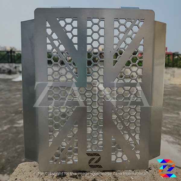 UK Flag Type-2 Radiator Grill Silver With Black GT/Interceptor 650- ZANA, ZI-8061