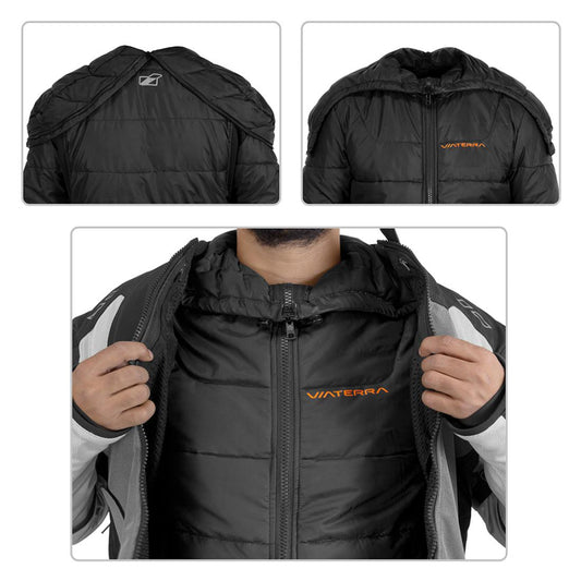 VIATERRA - Black Jacket with Hood - Riders Junction