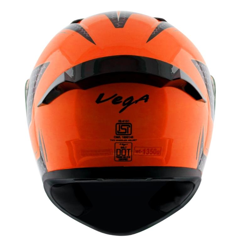 Vega Bolt Hyper Orange Black Helmet - Riders Junction
