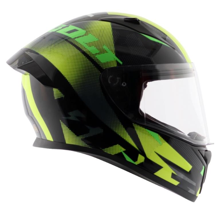 Vega Bolt Macho Black Neon Yellow Helmet - Riders Junction