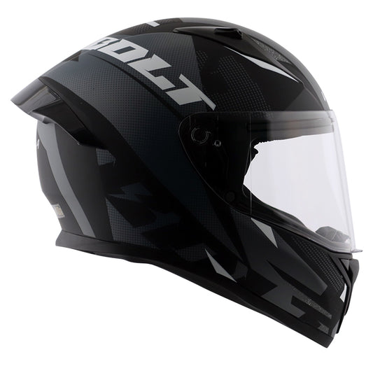 Vega Bolt Macho Matt Black Grey Helmet - Riders Junction