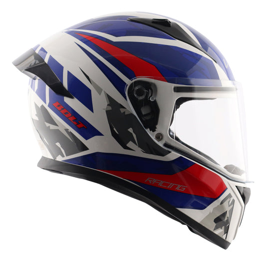 Vega Bolt Rapid White Blue Helmet - Riders Junction